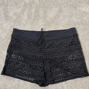 Source Unknown Black Crochet Swim Shorts